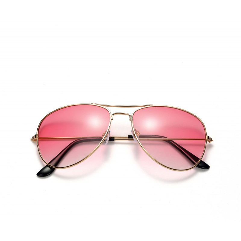 Flight Style Sunglasses Pink Lenses UV400 Protection Designer Unisex Shades